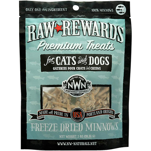 Northwest Naturals Raw Rewards Freeze-Dried Minnow Treats for Dogs and Cats  - Bite-Sized Pieces - Healthy, 1 Ingredient, Human Grade Pet Food, All