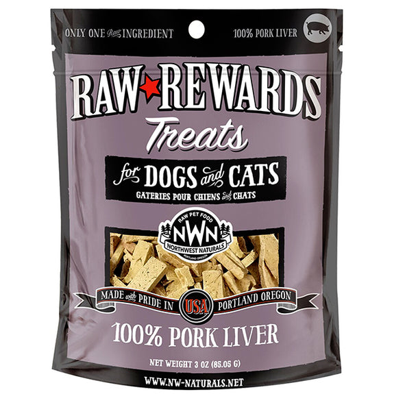 Raw Rewards 100% Pork Liver Freeze-Dried Raw Grain-Free Dog & Cat Treats