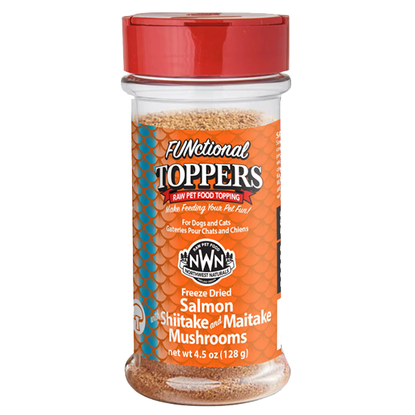 FUNctional Freeze-Dried Raw Toppers Salmon with Shiitake & Maitake Mushroom Sprinkle for Dogs & Cats