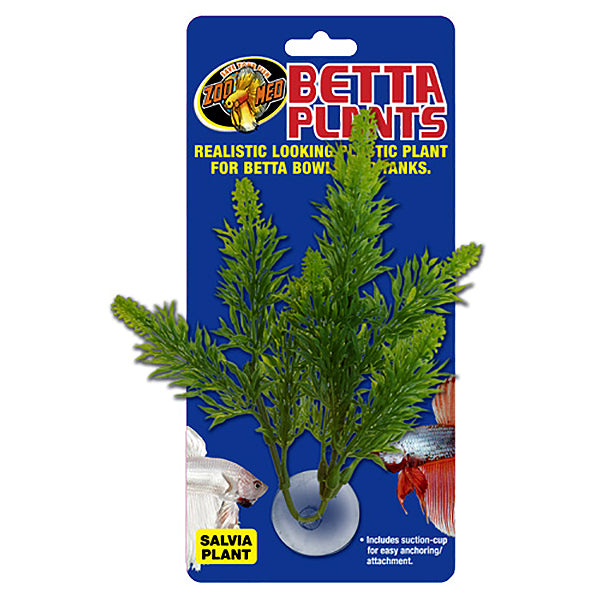 Betta Artificial Salvia Plant With Suction Cup Aquarium Decor