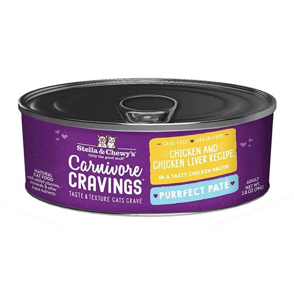 Carnivore Cravings Purrfect Pate Chicken & Chicken Liver Recipe Wet Canned Cat Food