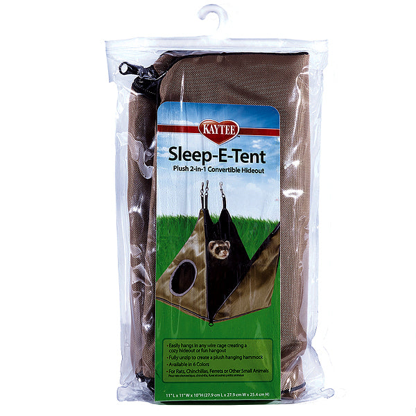 Sleep-E-Tent Hanging Plush Fabric & Fleece Small Animal Bed & Hideout with Zipper Opening