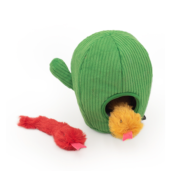 Zippy Burrow Snakes & Cactus Puzzle Hide and Seek Plush Cat Toy
