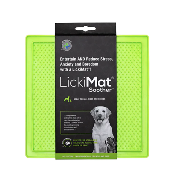 LickiMat Classic Soother Solo Treat-Dispensing Dog Toy Green
