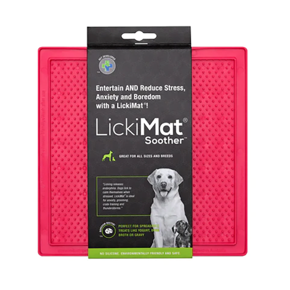 LickiMat Classic Soother Solo Treat-Dispensing Dog Toy Pink