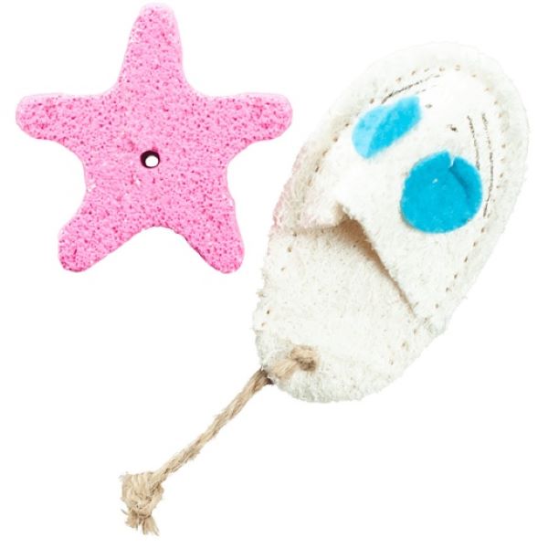 Nibbles Loofah Pedicure Kit Small Animal Chew Toys
