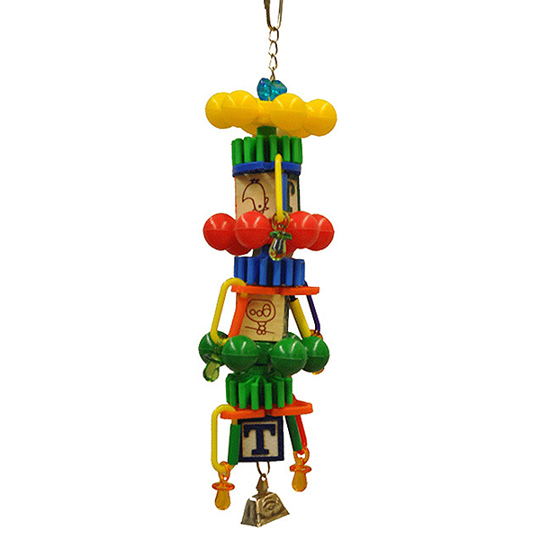 Happy Beaks Spin Tower Multicolored Hanging Bird Toy