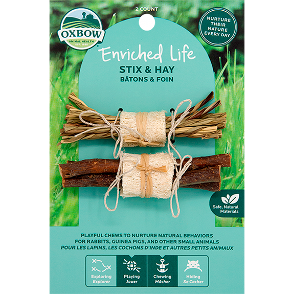 Enriched Life Stix & Hay Small Animal Chew & Toy