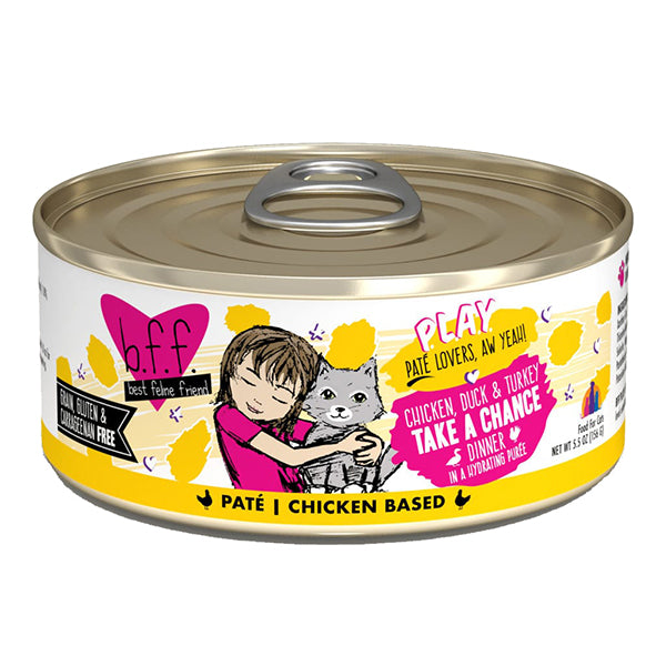 B.F.F. PLAY Chicken, Duck & Turkey Take A Chance Pate Canned Grain-Free Wet Cat Food