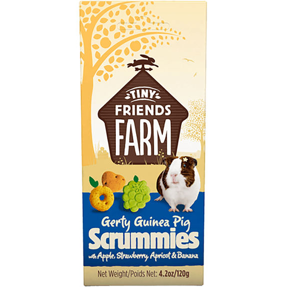 Tiny Friends Farm Gerty Guinea Pig Scrummies with Apple, Banana, Strawberry & Apricot Small Animal Treats