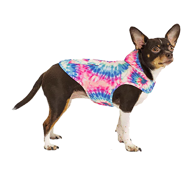 Pick Me Poncho Lightweight Water Resistant Hooded Dog Poncho Tie Dye