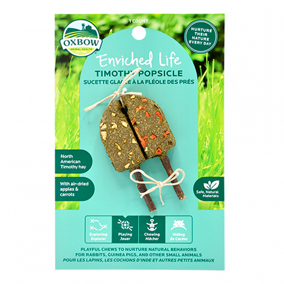 Enriched Life Timothy Popsicle with Air-Dried Carrots & Apples Small Animal Chew Toy