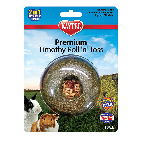 Premium Timothy Roll 'N' Toss Toy & Treat for Small Animals