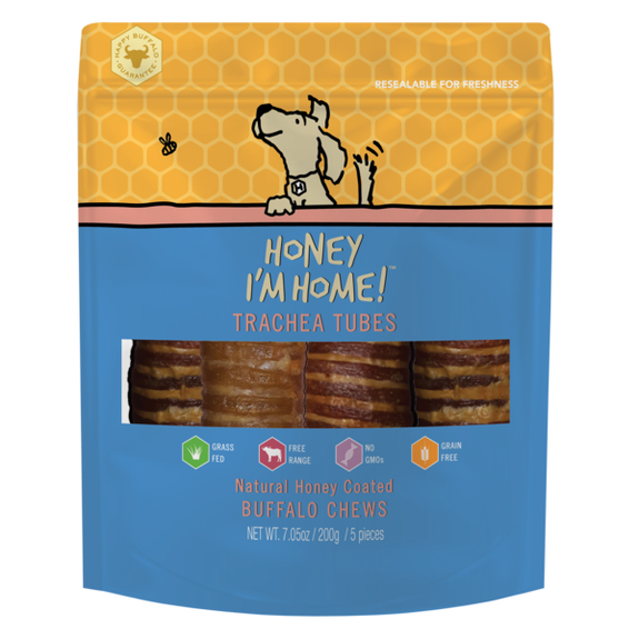Trachea Tubes Honey Coated Grain-Free Buffalo Dog Chews