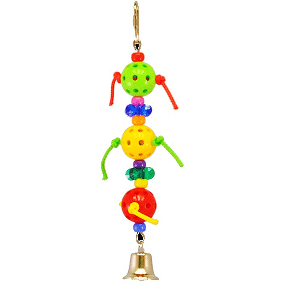 Happy Beaks Tres Huevos Multicolored Hanging Bird Toy