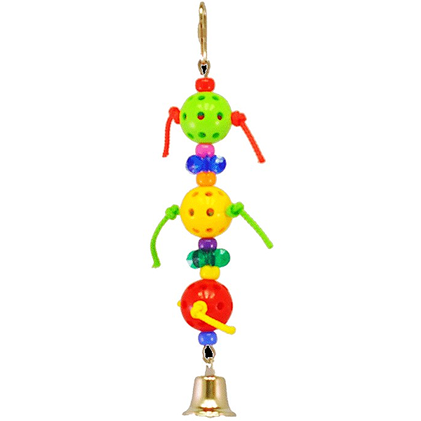 Happy Beaks Tres Huevos Multicolored Hanging Bird Toy