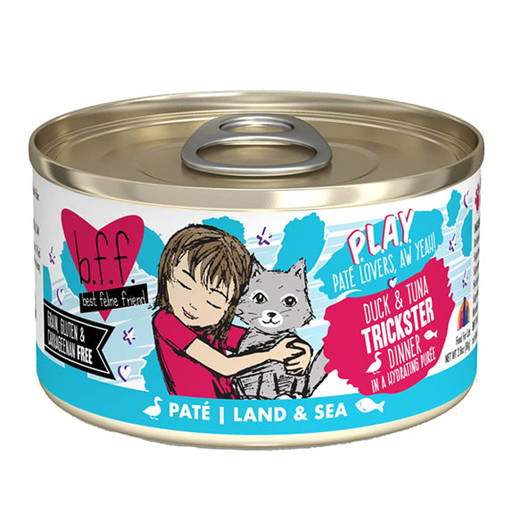 B.F.F. PLAY Duck & Tuna Trickster Pate Canned Grain-Free Wet Cat Food
