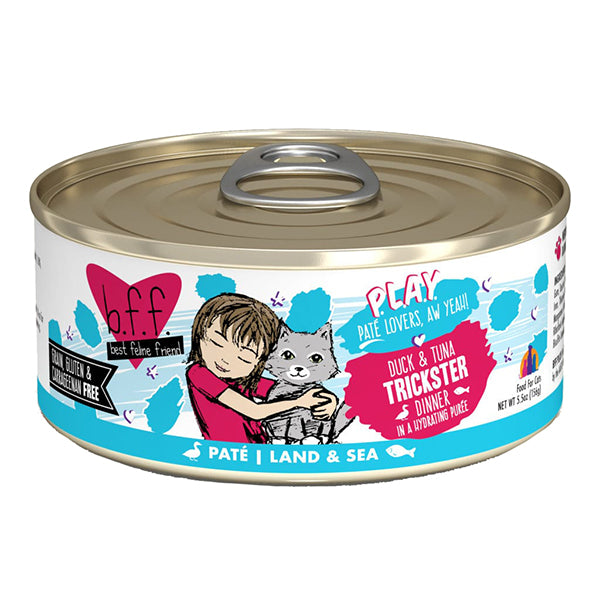 B.F.F. PLAY Duck & Tuna Trickster Pate Canned Grain-Free Wet Cat Food