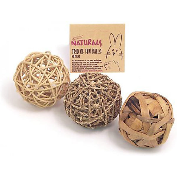 Naturals Trio of Fun Balls Small Animal Chew Toy