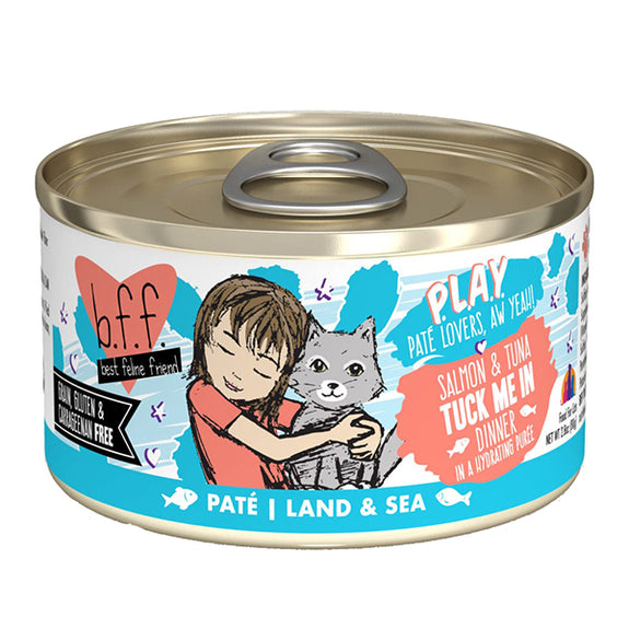 B.F.F. PLAY Salmon & Tuna Tuck Me In Pate Canned Grain-Free Wet Cat Food