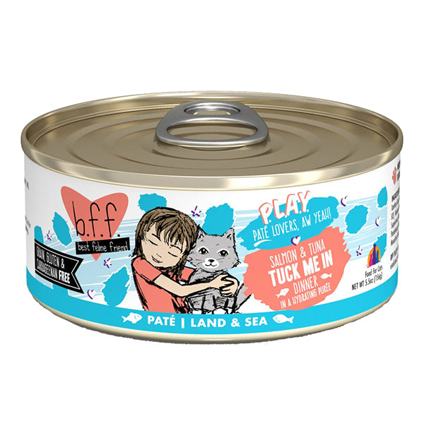 B.F.F. PLAY Salmon & Tuna Tuck Me In Pate Canned Grain-Free Wet Cat Food