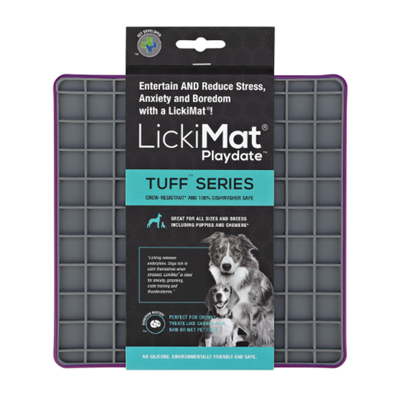 LickiMat Tuff Playdate Solo Treat-Dispensing Dog Toy Purple