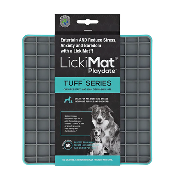 LickiMat Tuff Playdate Solo Treat-Dispensing Dog Toy Turquoise