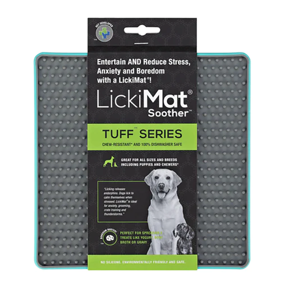 LickiMat Tuff Soother Solo Treat-Dispensing Dog Toy Turquoise