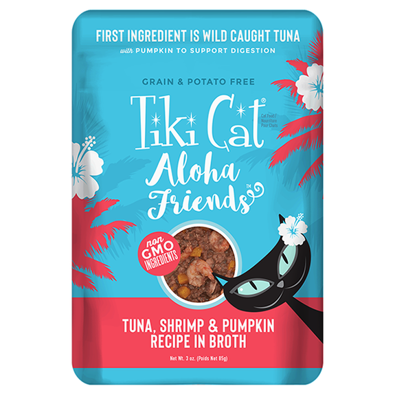 Aloha Friends Tuna, Shrimp & Pumpkin Grain-Free Wet Pouch Cat Food