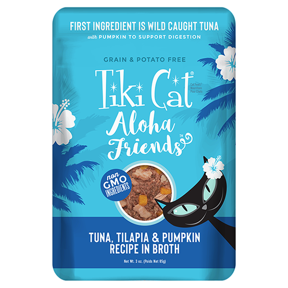 Aloha Friends Tuna, Tilapia & Pumpkin Grain-Free Wet Pouch Cat Food