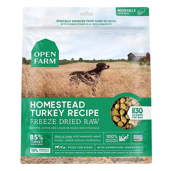 Homestead Turkey Recipe Freeze-Dried Morsels Raw Grain-Free Dog Food