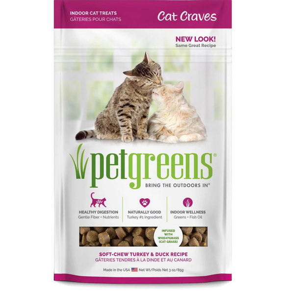Cat Craves Semi-Moist Cat Treats Made with Wheatgrass Turkey & Duck Flavor