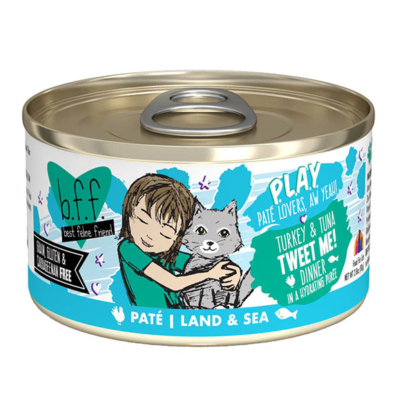 B.F.F. PLAY Turkey & Tuna Tweet Me! Pate Canned Grain-Free Wet Cat Food