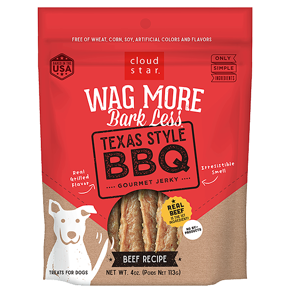 Wag More Bark Less Gourmet Jerky Texas Style BBQ Beef Grain-Free Dog Treats