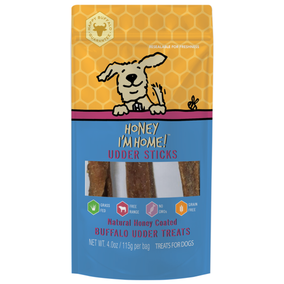 Udder Sticks Honey Coated Grain-Free Buffalo Dog Chews