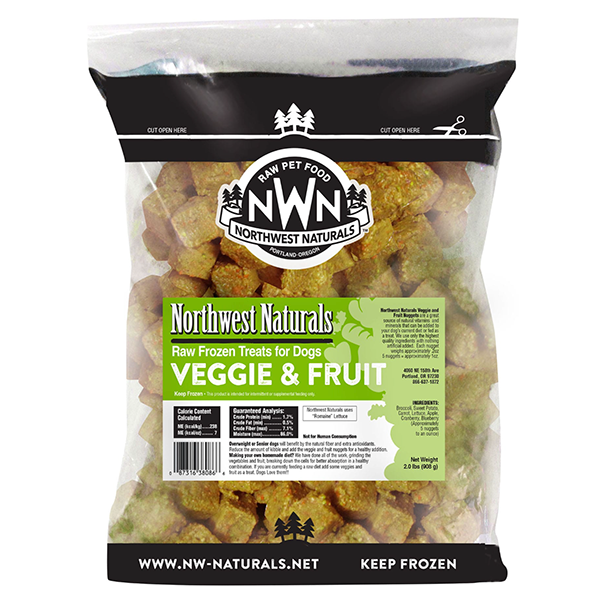 Nuggets Veggie & Fruit Frozen Raw Dog Treats