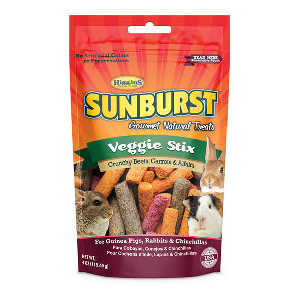 Sunburst Veggie Stix Gourmet Small Animal Treats for Rabbits, Guinea Pigs, & Chinchillas