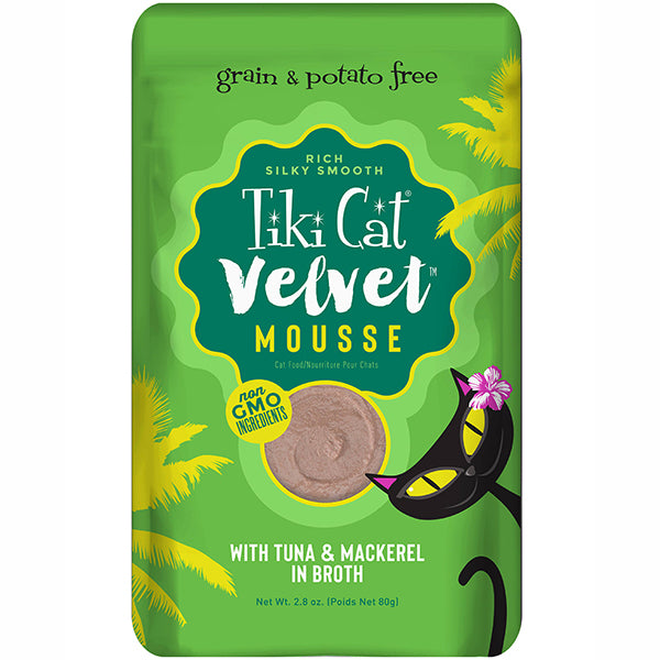Velvet Mousse Tuna & Mackerel in Broth Grain-Free Wet Pouch Cat Food
