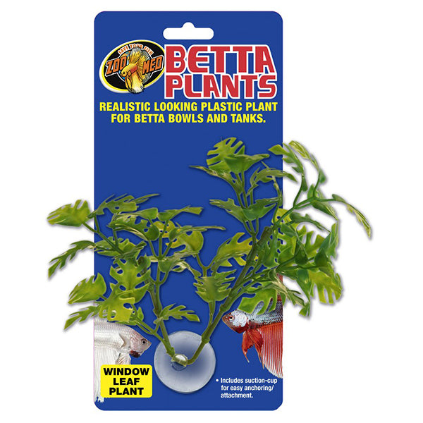 Betta Artificial Window Leaf Plant With Suction Cup Aquarium Decor