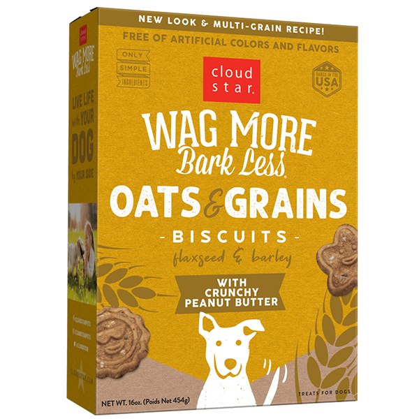 Wag More Bark Less Biscuits Oats & Grains Oven Baked Crunchy Peanut Butter Dog Treats