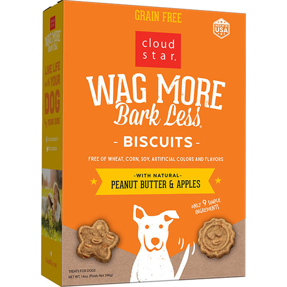 Wag More Bark Less Biscuits Oven Baked Peanut Butter & Apples Grain-Free Dog Treats