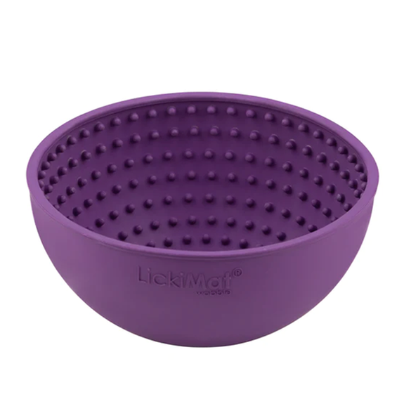 LickiMat Wobble Textured Rubber Slow Feeder Dog Bowl Toy Purple