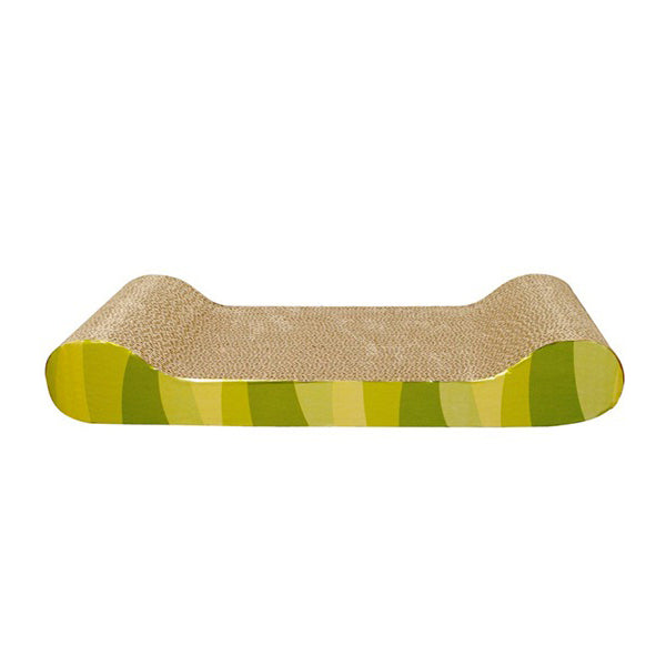 Catit Lounge Corrugated Cardboard Scratcher with Catnip Yellow & Green