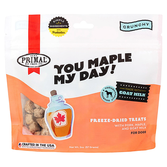 You Maple My Day! Crunchy Freeze-Dried Pork, Maple & Goat Milk Grain-Free Dog Treats