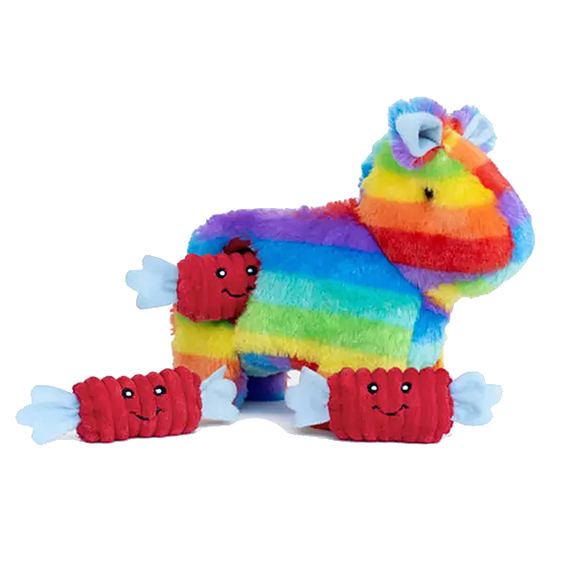 Zippy Burrow Rainbow Pinata Hide and Seek Puzzle Plush Dog Toy